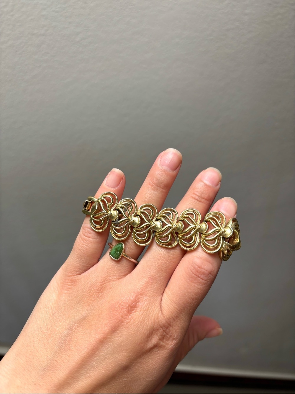 Coro / Vintage Signed Chunky Wide Gold Tone Chain Link Bracelet